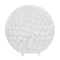 Elegant Designs 10 Inch Crystal Ball Sequin Table Lamp, White LT1067-WHT